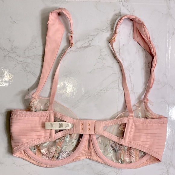 For Love and Lemons floral embroidered pink bra - Picture 4 of 4